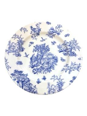 Set of 4 Churchill England Blue White Dinner Plates 10” English Countryside NWOT